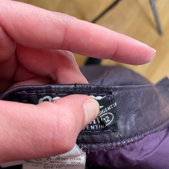 Deep Purple Leather Handmade Skirt from Argentina - Picture 10 of 11